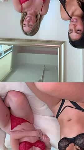 Hot blonde and sexy brunette lesbians