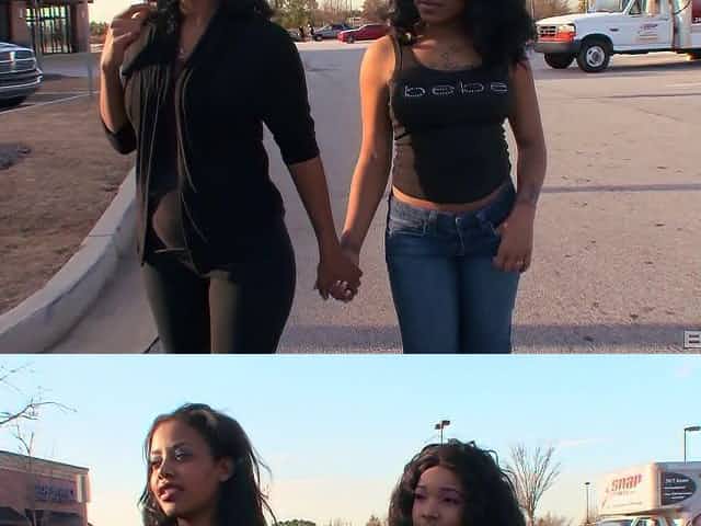 Ebony teen lesbian couple in jeans Secret and Heaven Li