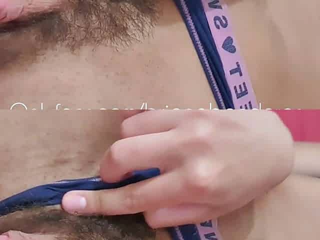 Playing with thong in my pussy and big tits