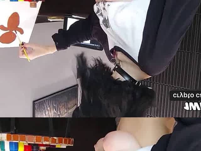Painting my body! Licking a jiggly pecker weirdo cookie