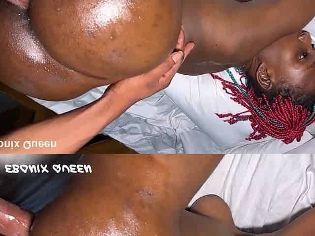 Chocolate Teen Creaming and Getting Fucked She Struggles with This Big Fat Dick