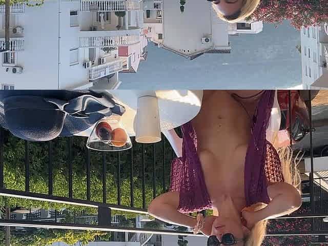 Hot Blonde Exhibitionist Wife. Naked in Public.