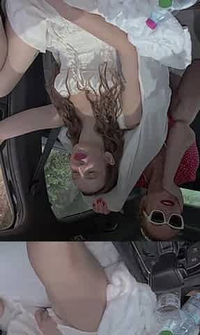 Squirting's and Golden Shower on the Way to the Beach in My Car