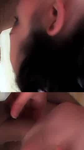 Teen with Orange Stockings Gets Her Pussy Eaten and Pounded by a Man with Big Cock