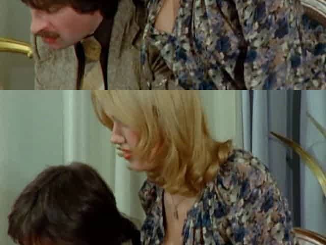 Brigitte Lahaie and Kathy Stewart Suck the Boss Under the Desk