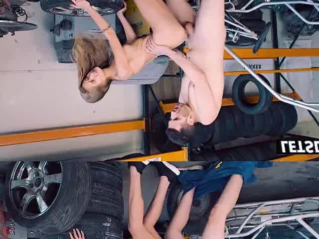 Standing Doggy Bent Over Tires... This guy Clutches Her Haunches and Pounds