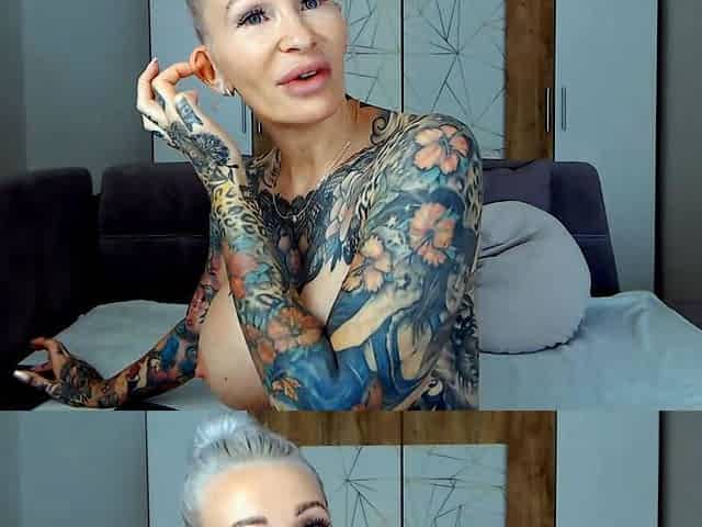 Inked Beauty Shows Off Massive Tits and Toys