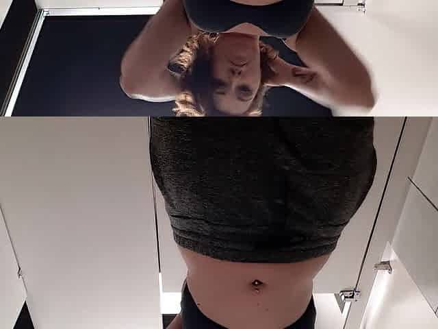 Lotioning up for u in the public gym dressing stall