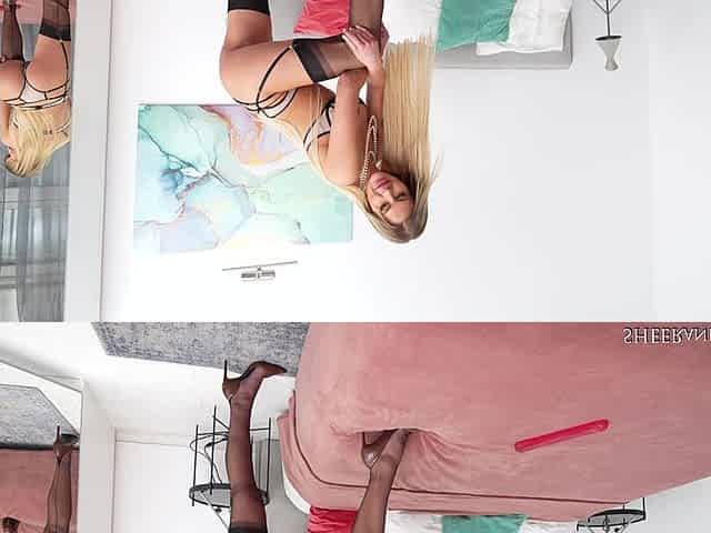 Busty Russian Zlata Shine Ff Stockings Dildo Fuck Bts
