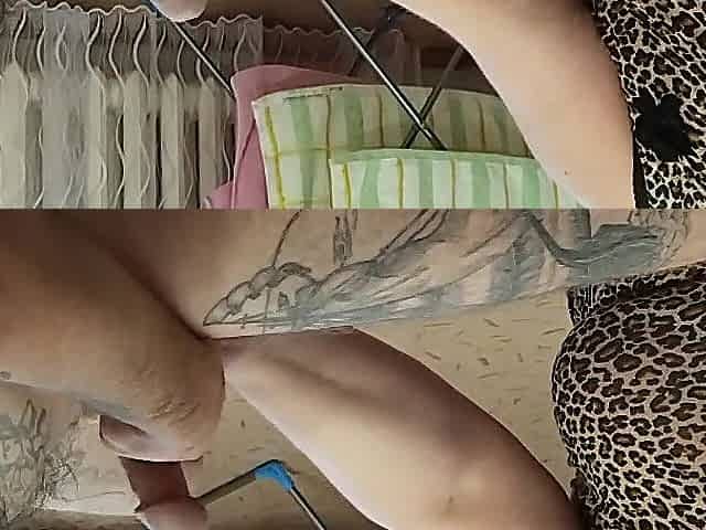 Sucking my jock fingering it with large melons and hands