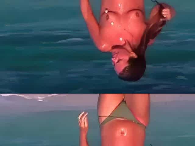 Beautiful breasts at a nudist beach