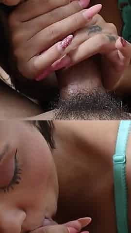 Blowjob From a Busty, Hairy, Dripping Wet Girl