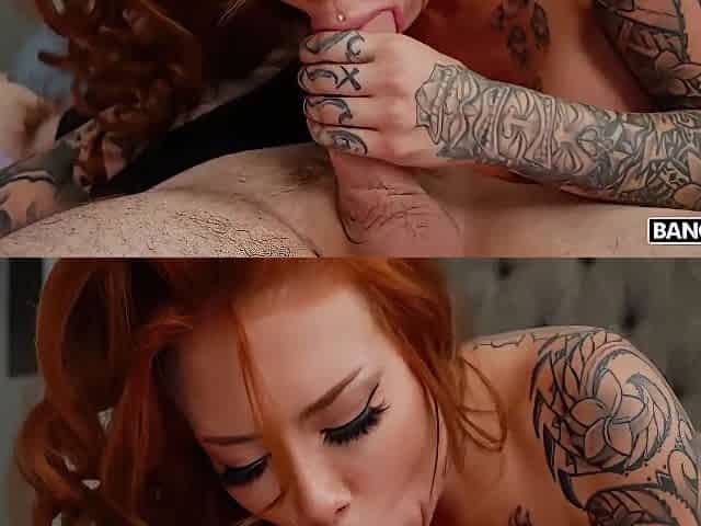 Lacey Jayne, Logan Xander And Lacey Jane - Tattooed Redhead Bitch Gets Her Perfectly Shaved Pussy Plowed