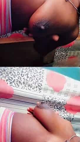 Hot African Queen Massaging Her Big Boobs