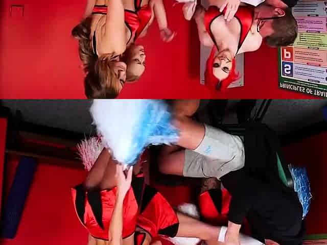 Gorgeous CFNM babes gives handjob to guy