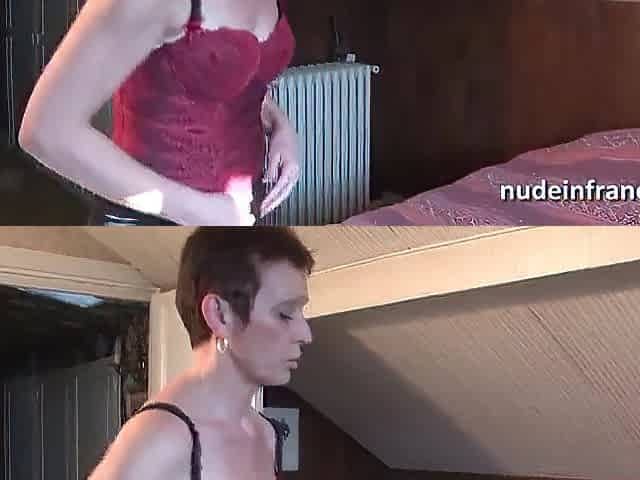 Lascivious french aged double vaginal plugged and sodomized