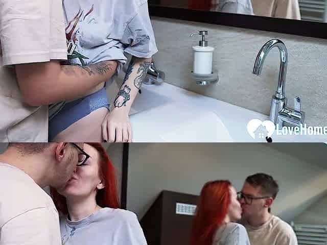 Redhead likes to bang in steam sexy shower