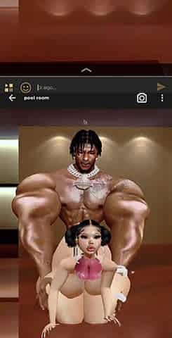Hard sex with a brunette hair on IMVU