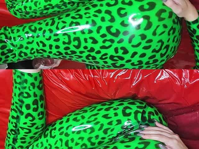 I Seduce You with My Glossy Green Minty Lips and Kisses and Shiny Latex