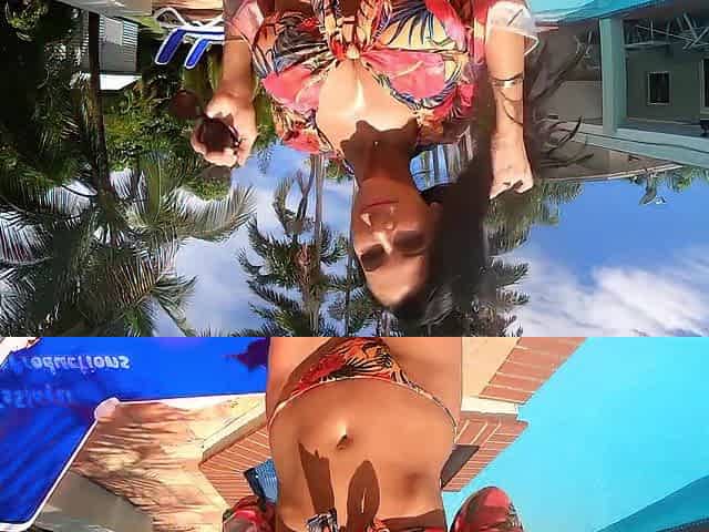 Married Hotwife Piper Cram drilled by the pool hunk
