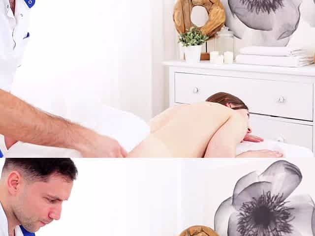The beauty's massage ends with deep anal sex