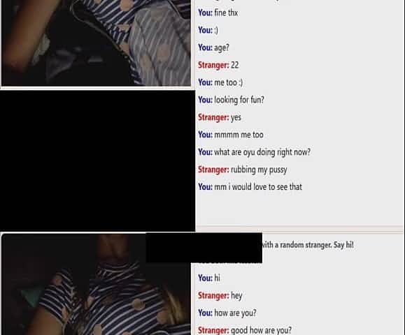 Omegle girl fingers wet pussy with sound