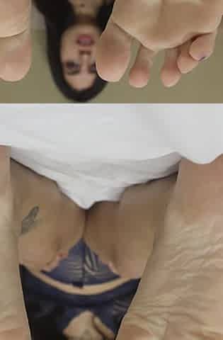 Gorgeous Brunette in Blowjob and Footjob POV