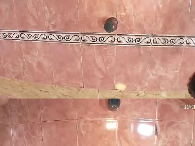 After Washing Her Delicious Pussy The Sexy Brunette Was