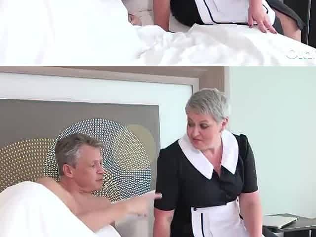 OldNanny - Concupiscent Older Maid In Underware Screws Aged Chap Passionately