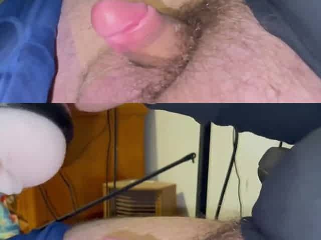 Bulky virgin uses pocket twat fleshlight to masturbate during the time that groaning (biggest spunk fountain)