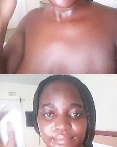 Large breast Afro amateur