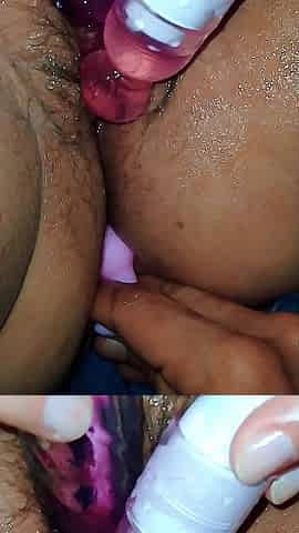Greedy Wife Explores New Sex Toys Part 2: Two Vibrators in Her Pussy and Butt Plugs