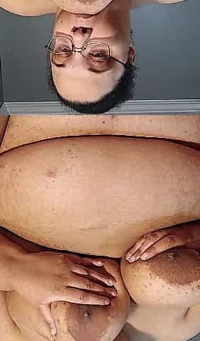 Licking My Teats and Playing with My Overweight Moist Snatch!