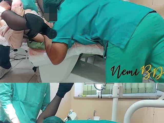 The services of the dentist and his assistant give a glamorous smile to the youthful and mad patient