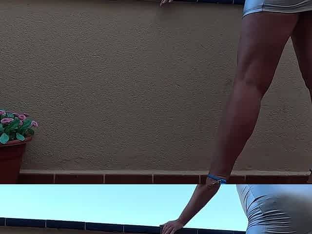 Desperate to Pee in Short Dress Outdoor
