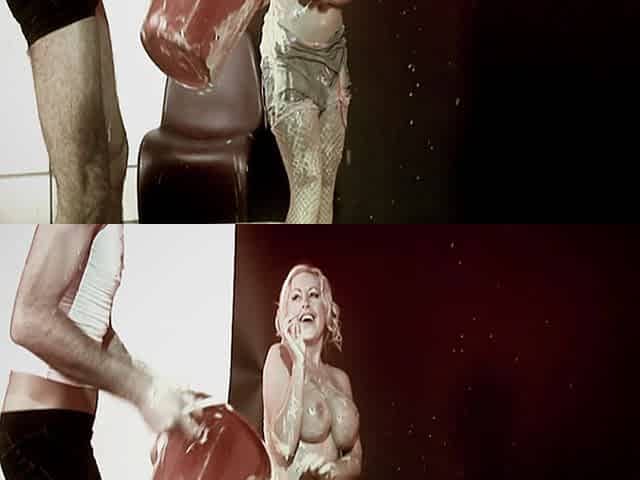 Funny Food Scene-1 busty Blonde MILF in Lingerie Covered in Soap Fucked by Big Cock