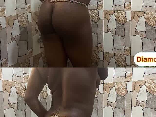Afro Ghanaian Black Gots A Super Screwing Standing Doggy style Inside Out Whiles Taking Her Local Baths