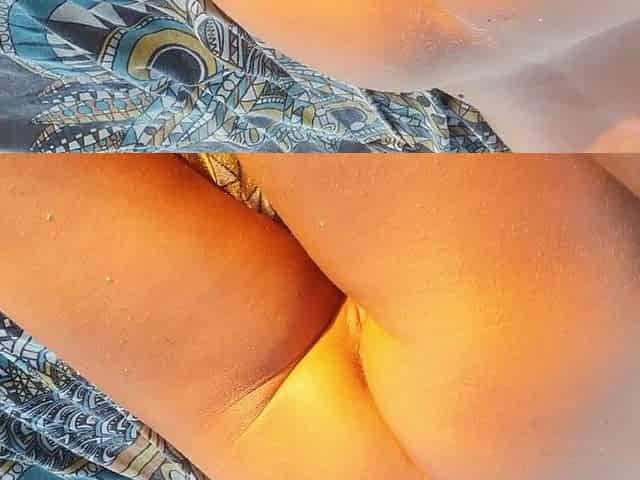 Showing and Playing with my girlfriend snatch and butthole in a public beach