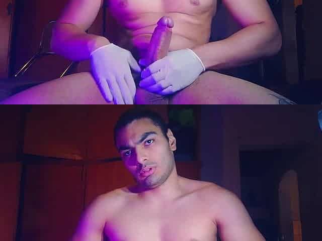 Caballero Hot Mora Blue Hot Tugjob with Gloves