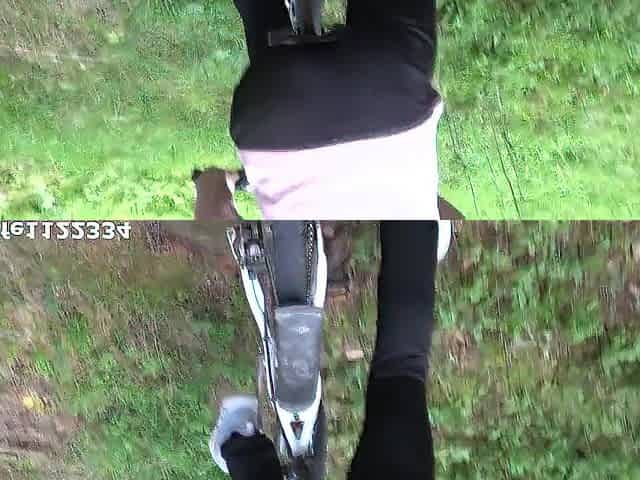 Cycling tour turn into outdoor banging on the bicycle
