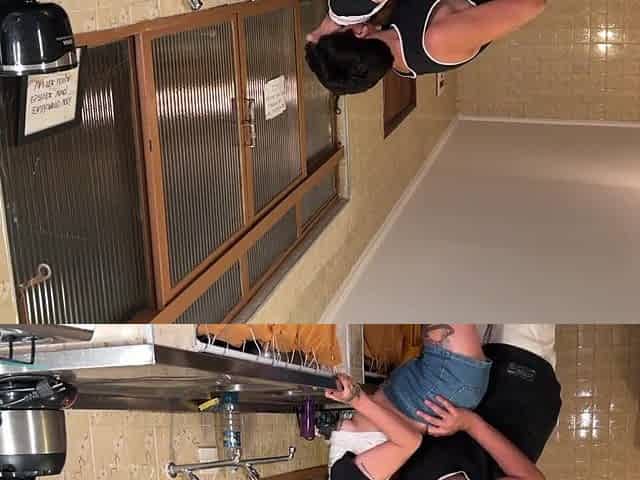 That babe nearly gets her butt screwed by her spouse's large weenie