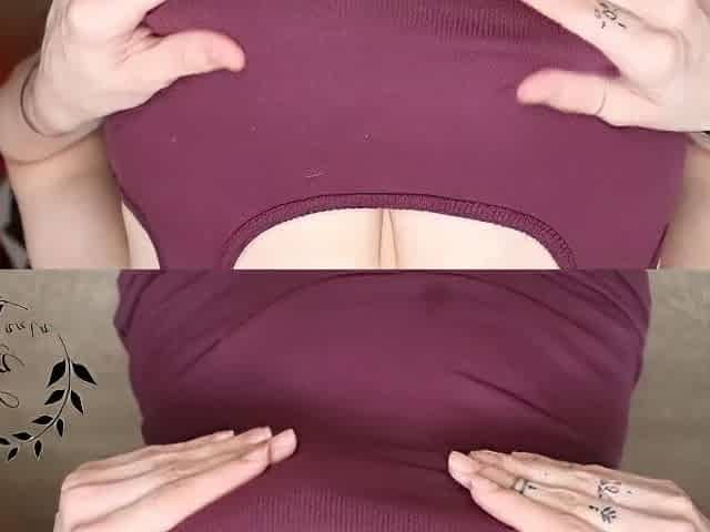 Playing with my nipples through my shirt