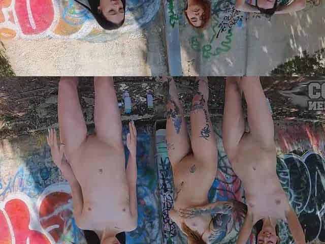 Matty Cheri Rebeka Ruby Strip For Public Naked Graffiti Painting And Sexy Dancing