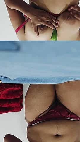 College Girl Stepdaddy Roleplay Sex with Big Cucumber in Pussy