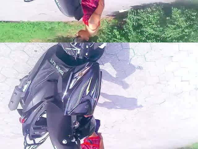 MOTORCYLE FEMALE Teasing In Public Doing Yoga Stretching And Greater amount Park