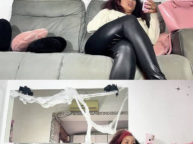 Gassy Chubby Stepmom Farts Couch Home After Dinner Party