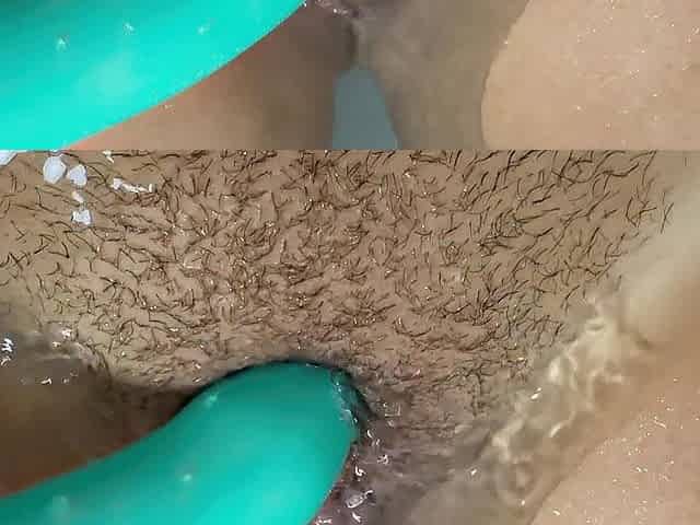 Masturbating in the bathroom with Rabbit Dildo