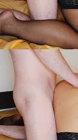 Mature Stepmom in Stockings and Short Skirt Gets Fucked Doggy Style by Stepson