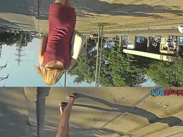 Best upskirt video of a blonde lassie with a g-string