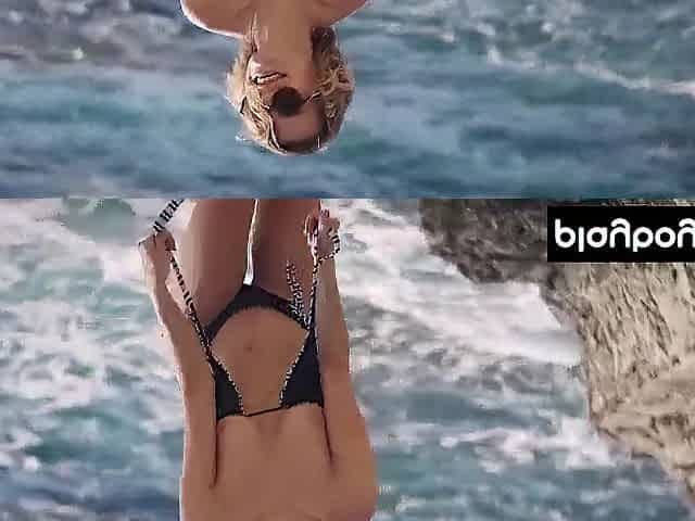 Breasty all natural in nature's garb blondie enjoying the sunshine at the beach